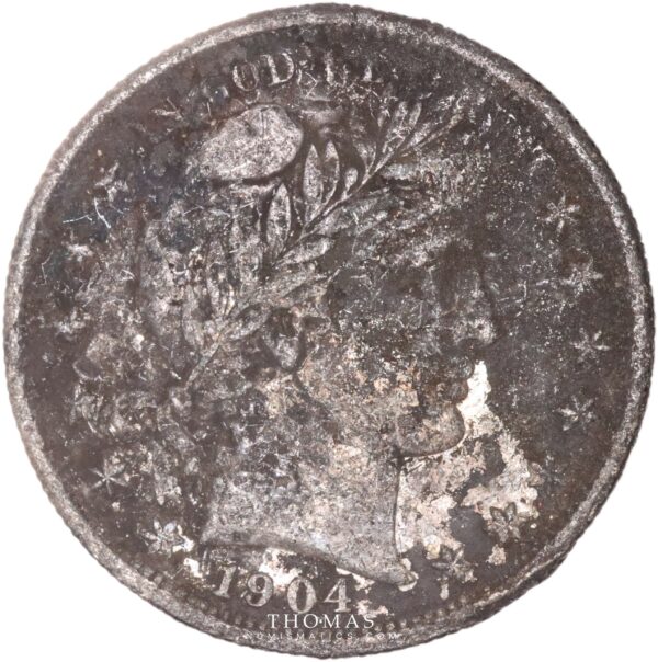 demi dollar 1904 USA avers-4 tresor Sulphur Springs