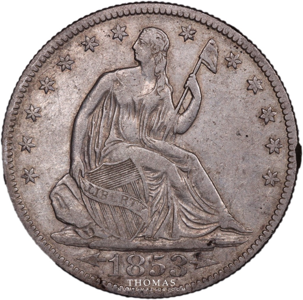 half dollar 1853 O avers trésor Tuscaloosa