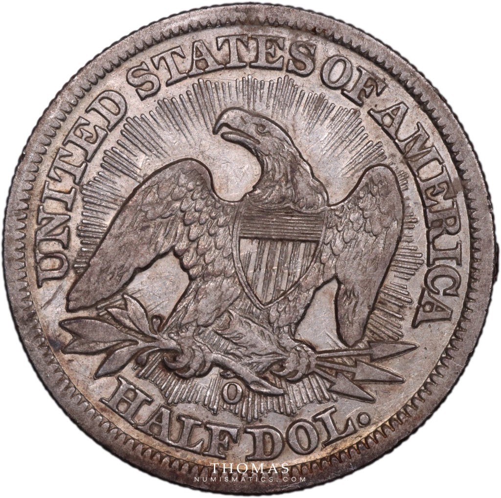 half dollar 1853 O revers trésor Tuscaloosa
