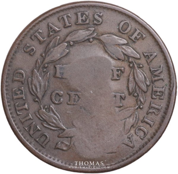 jeton half cent contremarque revers