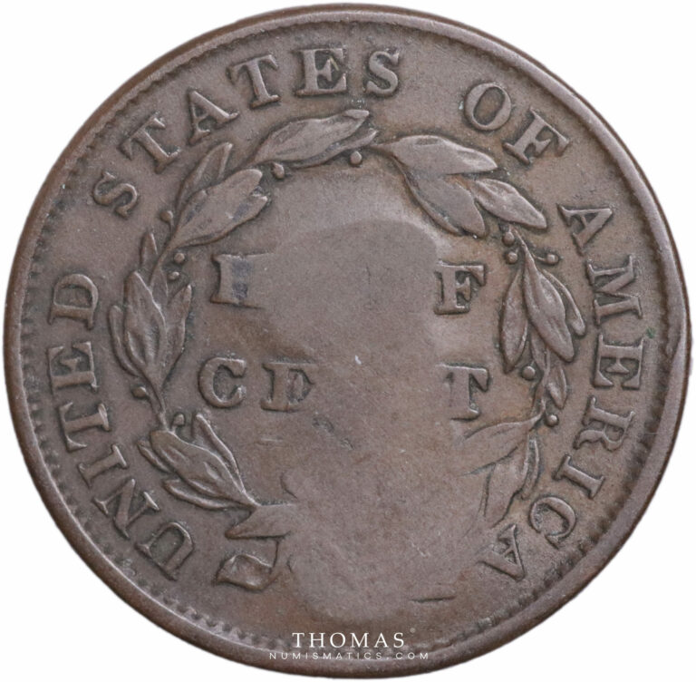 token half cent countermarked reverse