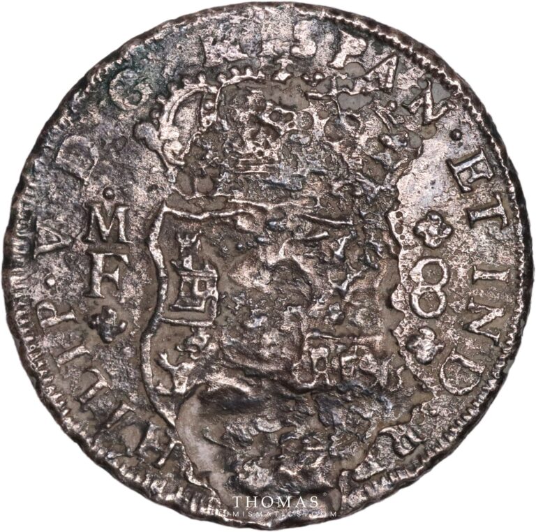 Mexico City 8 reales Philip V 1735M obverse