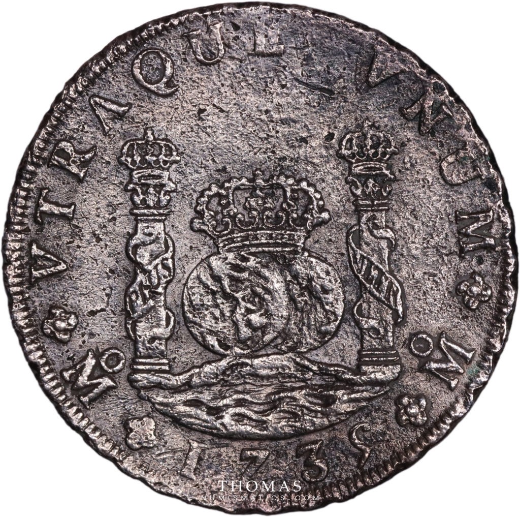 Mexico City 8 reales Philip V 1735M revers