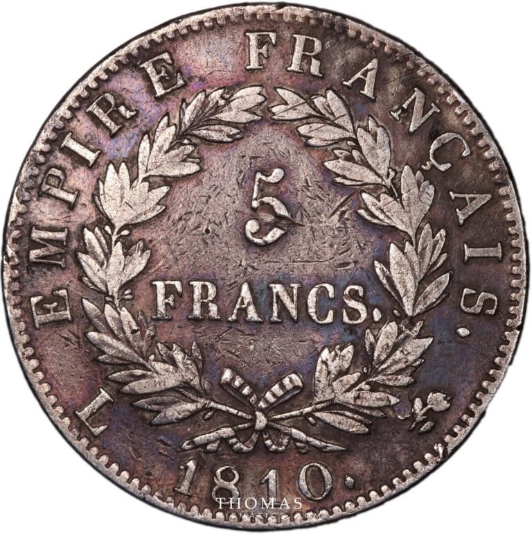 Napoleon I - 5 francs 1810 L- reverse