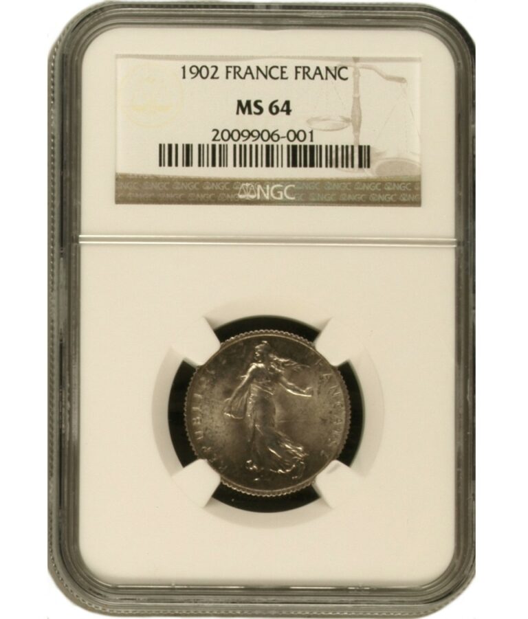 1 franc semeuse 1902 obverse PCGS MS 64