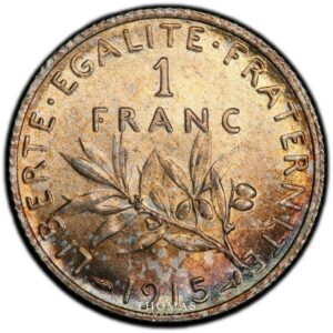 1 franc semeuse 1915 reverse pcgs MS 63
