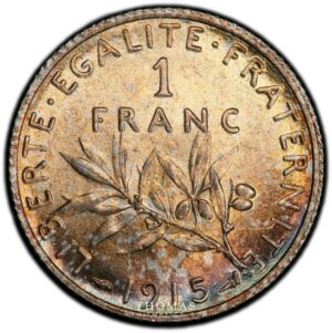 1 franc semeuse 1915 revers pcgs MS 63