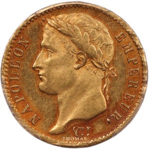 20 francs or Napoléon 1808 A PCGS MS 62 avers