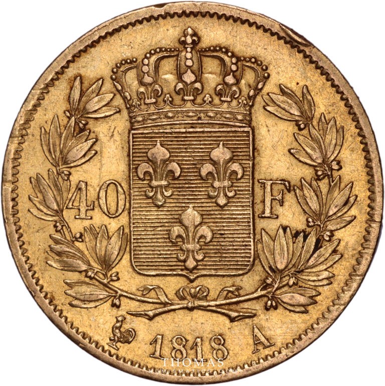 40 f or louis xviii revers 1818 A