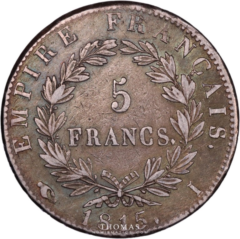 5 francs napoleon 1815 I revers