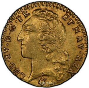 half Louis gold or bandeau 1770 S pcgs ms 62 obverse