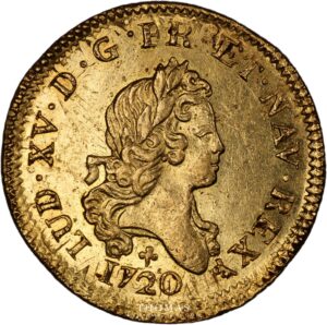 Louis XV gold louis dor aux 2L 1720 A obverse