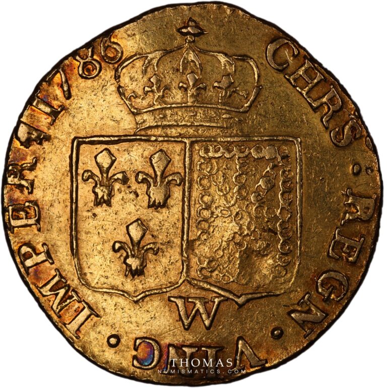 Louis xvi gold or 1786 W reverse old fake