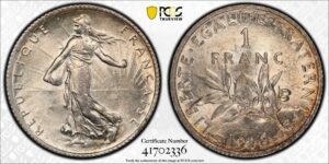 1 franc semeuse 1916 PCGS MS 64 -2