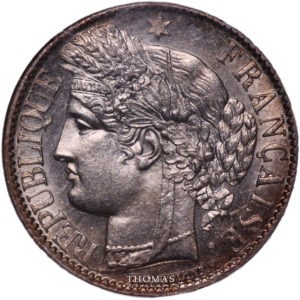 1 franc ceres 1872 A avers MS 64 PL