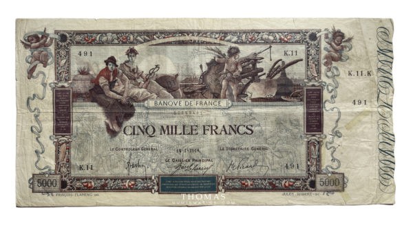 billet 5000 francs flameng avers