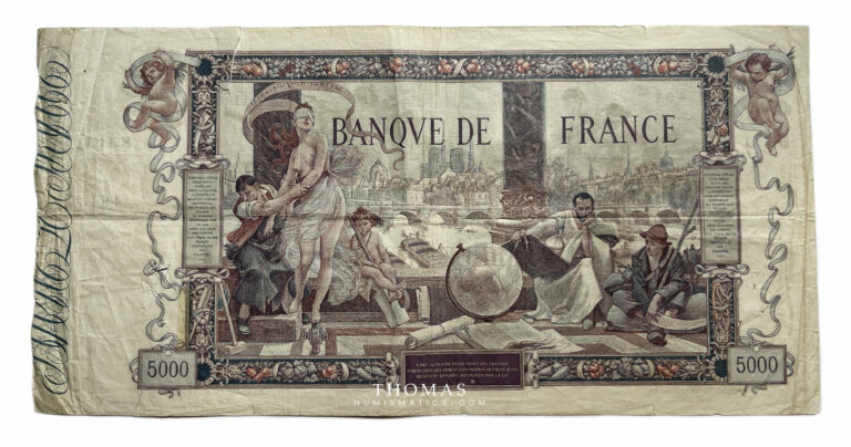 banknote  5000 francs flameng reverse