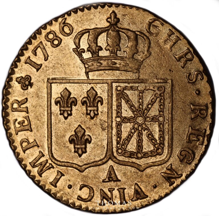 louis xvi gold louis or tete nue 1786 A -5 reverse