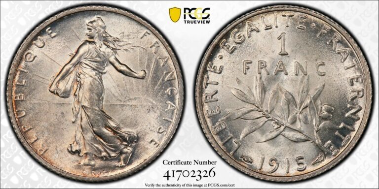 1 franc semeuse 1915 pcgs ms 65