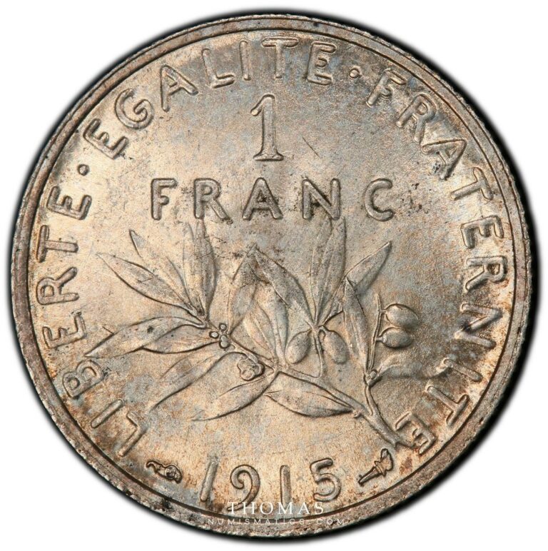 1 franc semeuse 1915 reverse pcgs MS 64 -4