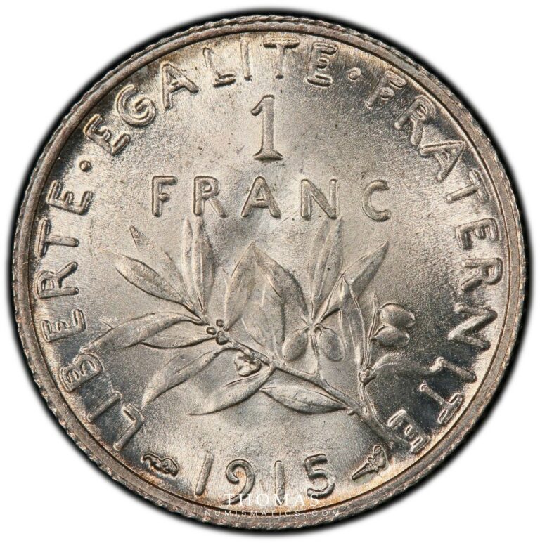 1 franc semeuse 1915 reverse pcgs ms 65