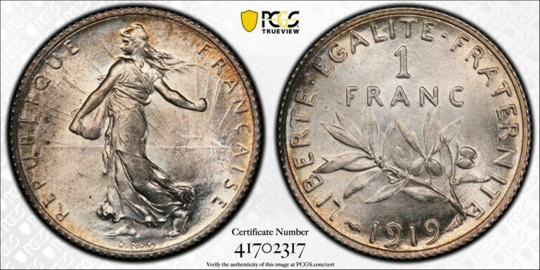1 franc semeuse 1919 pcgs ms 64 -3