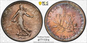 1 franc semeuse 1919 pcgs ms 64 -4