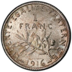 1 franc semeuse revers 1916 pcgs ms 63 -2