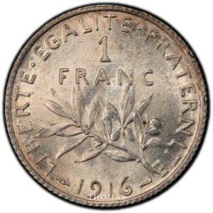 1 franc semeuse revers 1916 PCGS MS 64