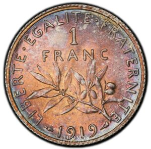 1 franc semeuse revers 1919 pcgs ms 64 -4