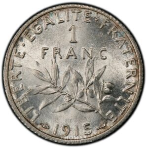 1915 1 franc reverse semeuse PCGS MS63-2