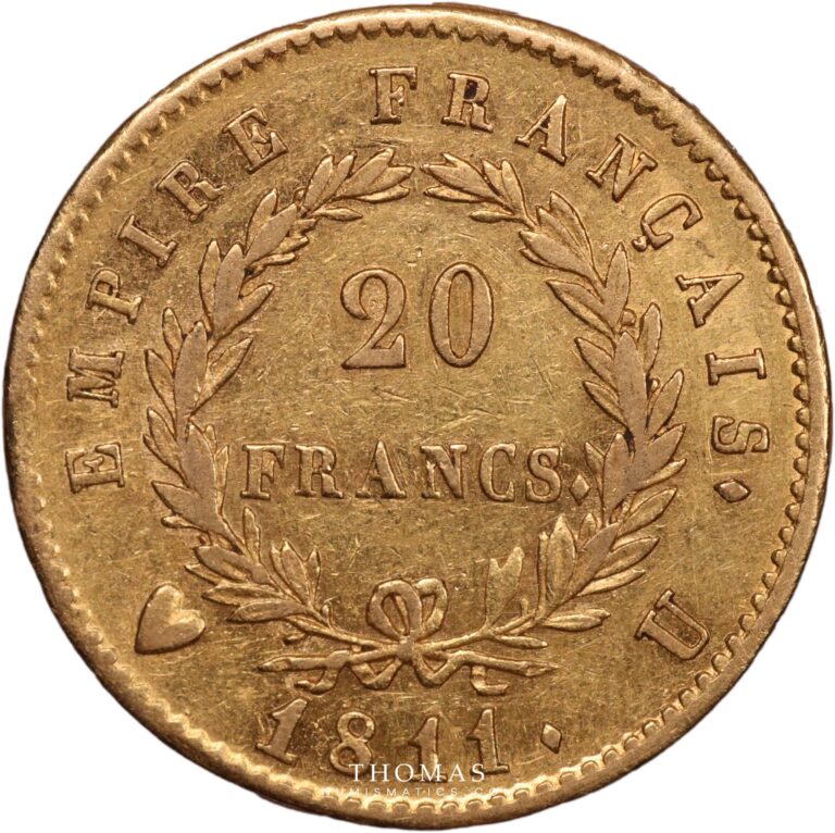 20 francs gold or reverse 1811 W Lille