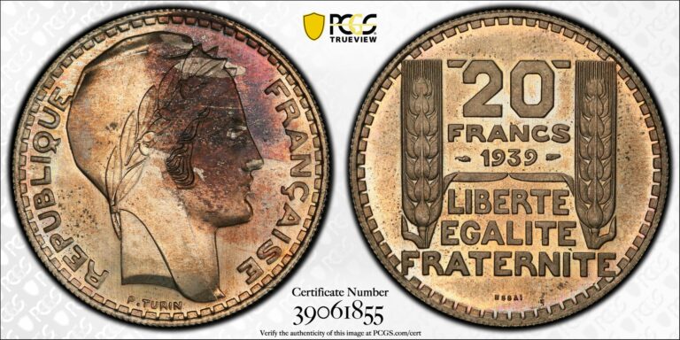 20 francs turin PCGS essai 1939