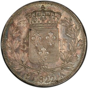 5 francs louis xviii reverse PCGS MS 62