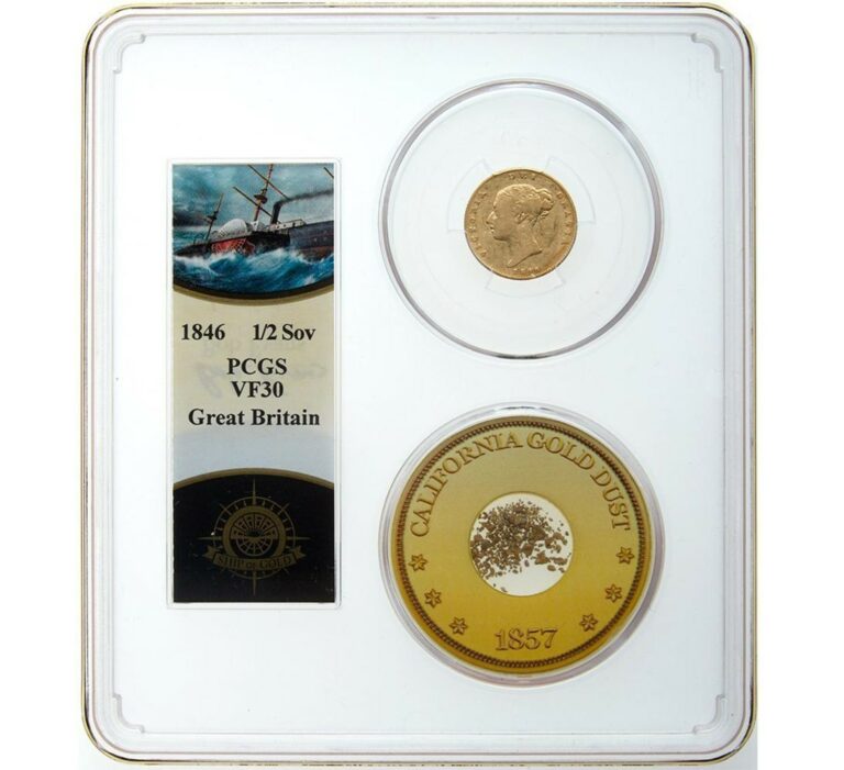 half souverain gold  shipwreck ss central america 1846 obverse