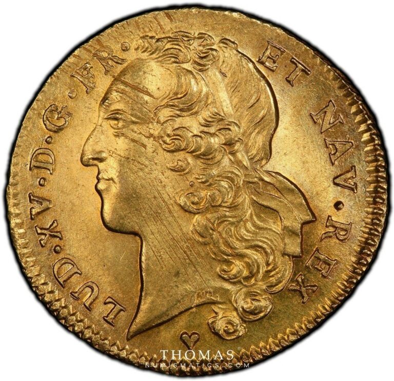 Louis XV - Double louis or bandeau 1743 BB strasbourg pcgs ms 63 obverse The Treasure of Rue Mouffetard