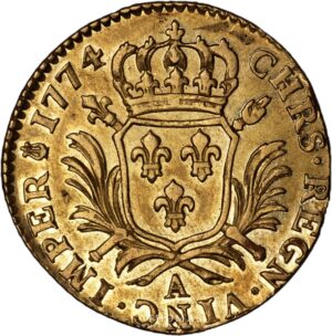 louis xvi gold or aux palmes 1774 A reverse