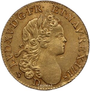 gold louis or louis xv croix de saint esprit 1718 D obverse