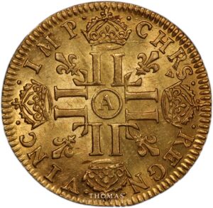 louis xiv dor gold a la meche longue 1651 A reverse