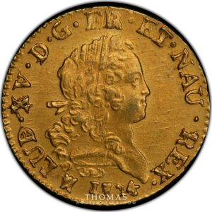 Louis xv louis dor mirlitons 1724 M PCGS MS 61 treasure chameau obverse
