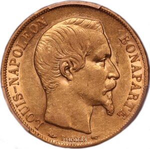 Napoleon III 20 francs or 1852 A obverse