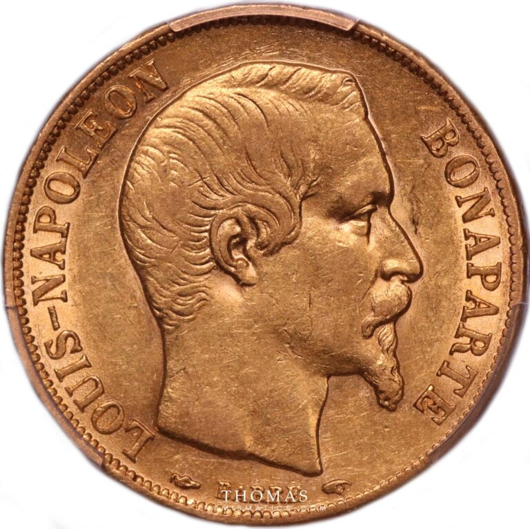 Napoleon III 20 francs or 1852 A obverse