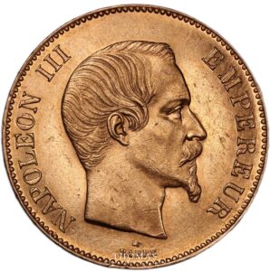 100 francs or gold 1858 A obverse