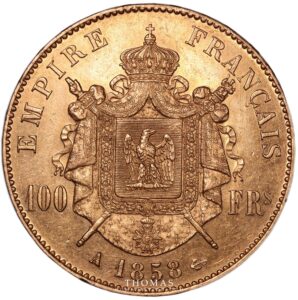 100 francs or gold 1858 A reverse