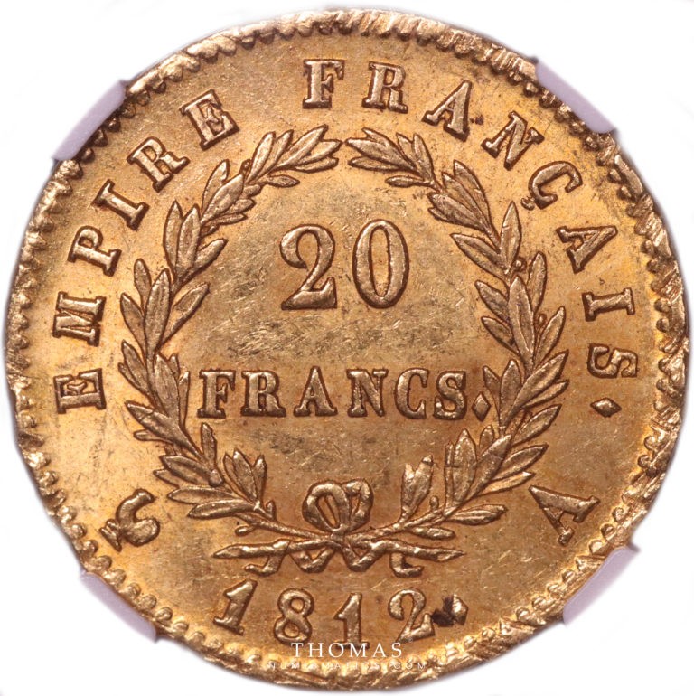 20 francs napoleon or 1812 A ngc ms 61 revers -2