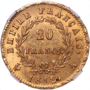 20 francs napoleon or 1812 A ngc ms 61 reverse -2