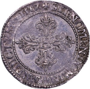 demi franc henri III 1587 saint lo revers