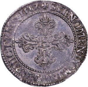 demi franc henri III 1587 saint lo reverse