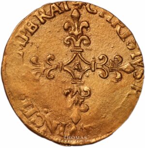 ecu gold or charles IX obverse 1573 A paris