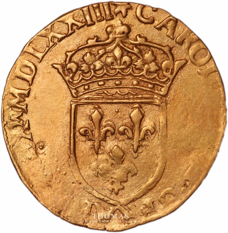 ecu gold or charles IX reverse 1573 A paris